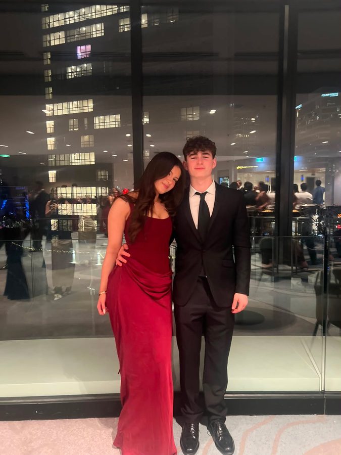 Customer wearing a Last Night's Dress rental