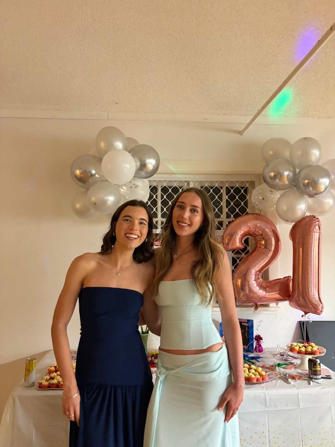 Customer wearing a Last Night's Dress rental