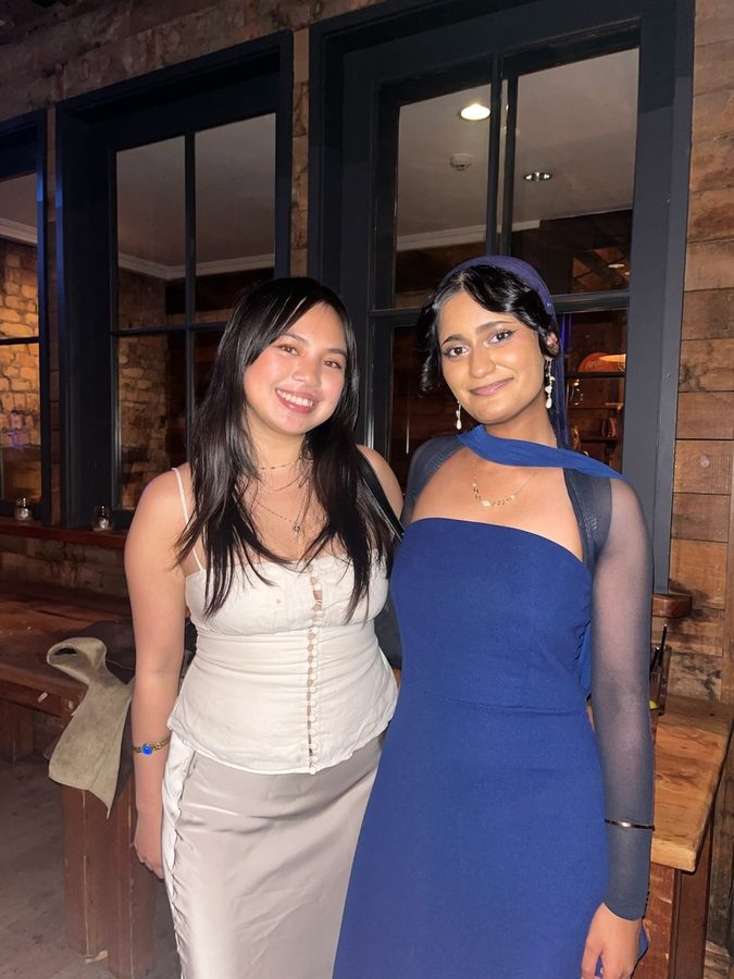 Customer wearing a Last Night's Dress rental